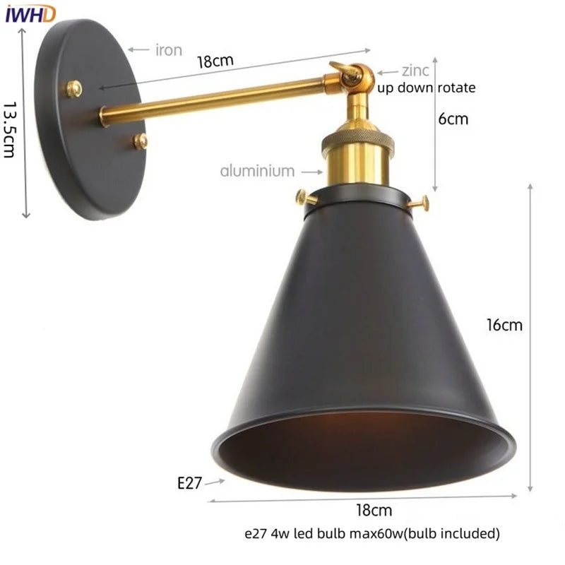 Gold LED Wall Lamp For Coffee Bars And Bedrooms