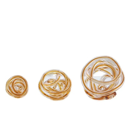 DecorBites™ Geometric Wound Glass Twine Sphere Ornament - Handmade Home Decor Accessory