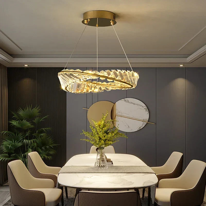 Crystal Gold Pendant Chandelier