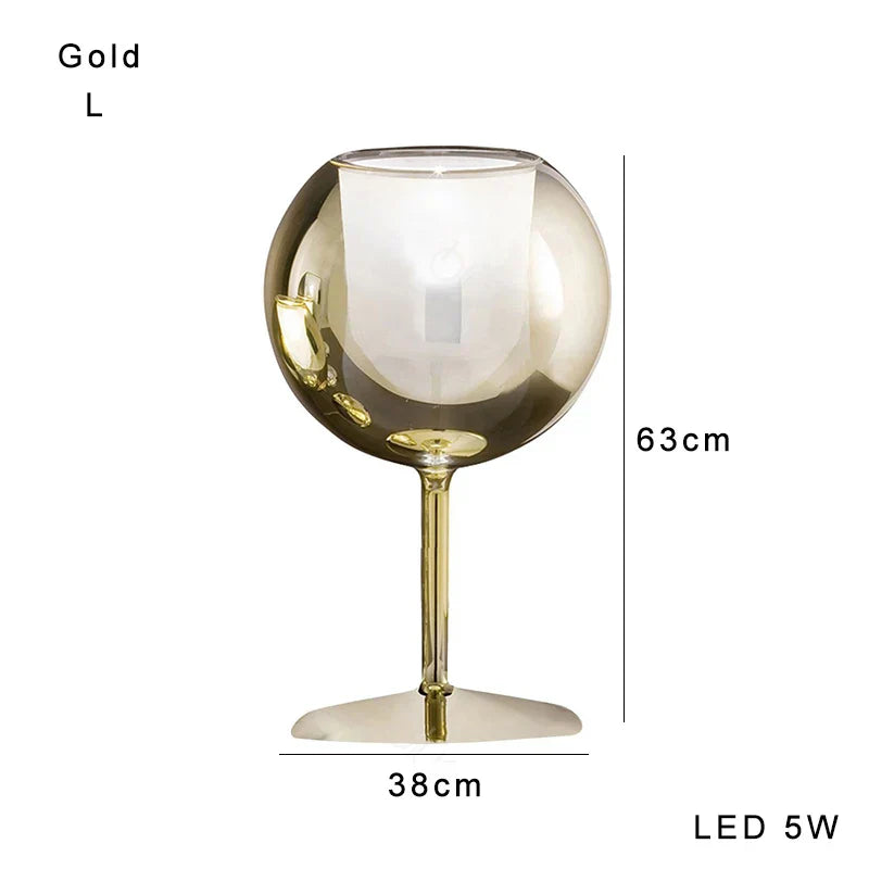 Gold Chrome Glass Table Lamp
