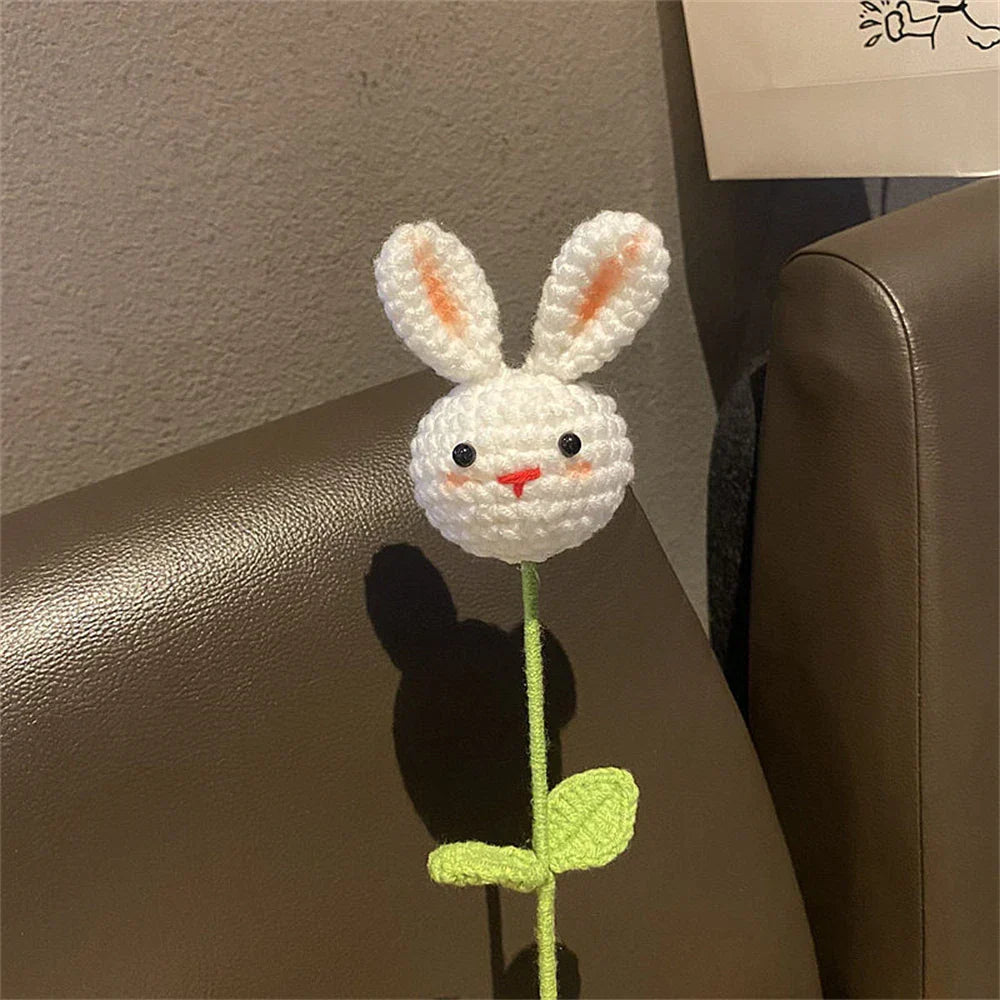 Crochet Sunflower Rabbit Bouquet