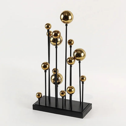 DecorBites™ Geometric Golden Ball Ornaments - Abstract Metal Decorations