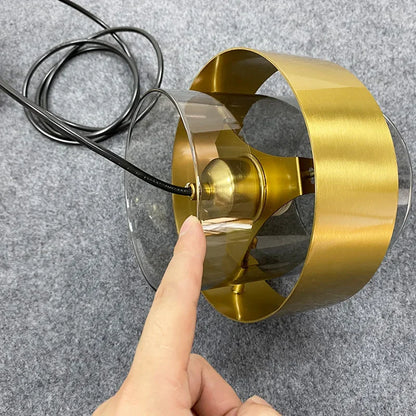 Modern Glass Pendant Light With Brass Finish