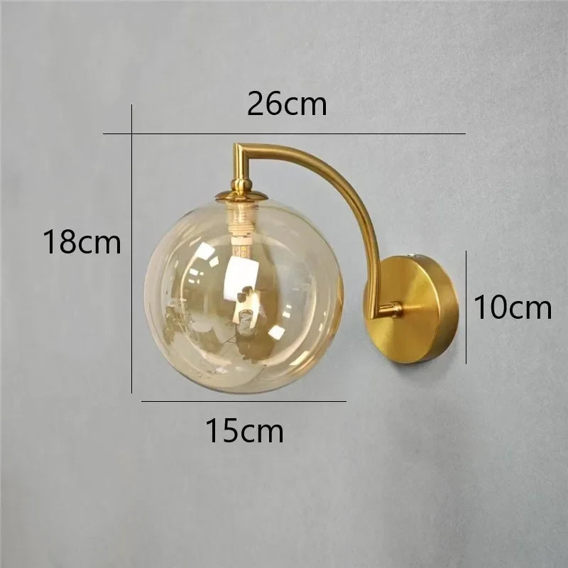 DecorBites™ Glass Ball LED Wall Sconce for Living Bedroom Dining Kitchen - Minimalist Design