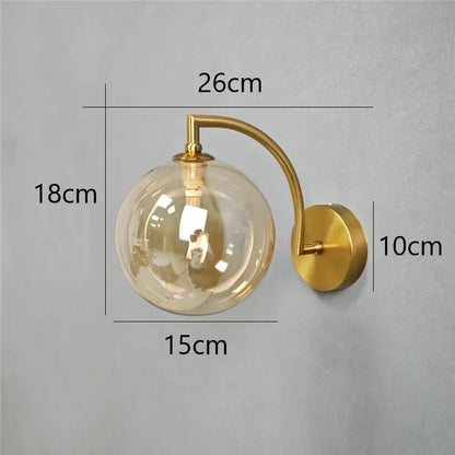 DecorBites™ Glass Ball LED Wall Sconce for Living Bedroom Dining Kitchen - Minimalist Design