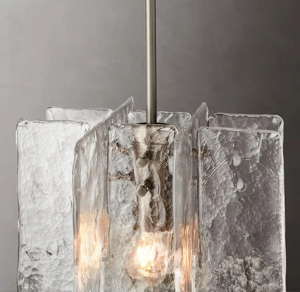 DecorBites™ Glass Lattice Pendant Lights: Stylish LED Chandeliers for Home Decor