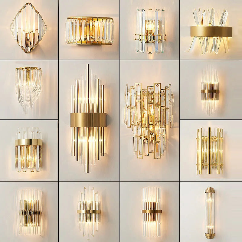 Gold Crystal Wall Lights