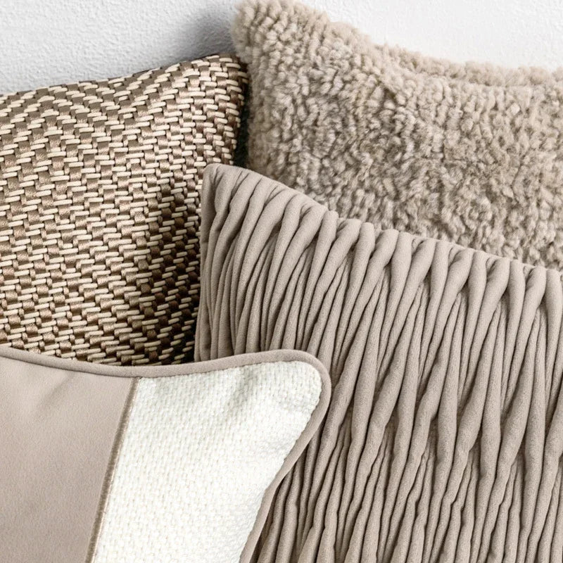 DecorBites™ Light Coffee Texture Pillow Covers 45*45 - Modern Simplicity Luxury Home Decor