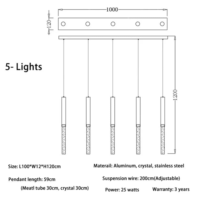 DecorBites™ Crystal LED Chandelier: Modern Nordic Minimalist Indoor Light Fixture for Living Room