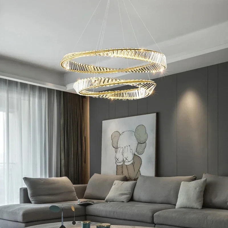 Crystal Gold Pendant Chandelier