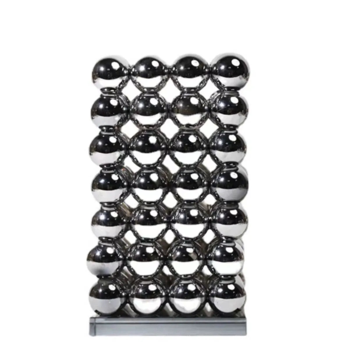DecorBites™ Geometric Crystal Ball Silver Ball Glass Vase, Home Decoration Accessories