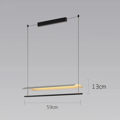 Wabi-Sabi Black Metal Acrylic Strip Pendant Light