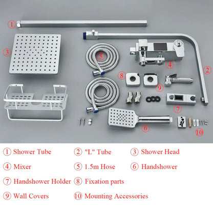 DecorBites™ Digital Display Shower Faucet Set with Rain Shower Head