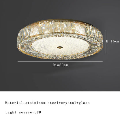 DecorBites™ Gold Crystal Glass Ceiling Light Fixture for Modern Living Rooms & Bedrooms