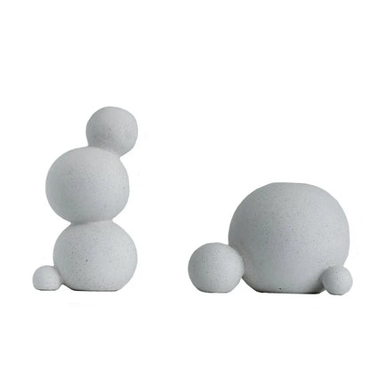 DecorBites™ Geometric Ceramic Handicraft Sculpture: Abstract Circular Desktop Ornament for Home Decor