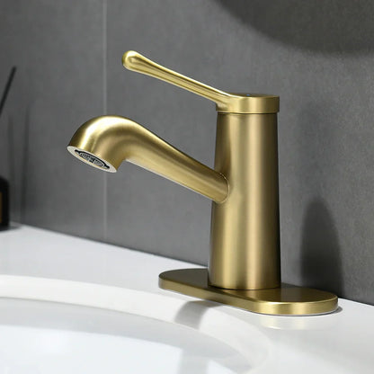 DecorBites™ Gold Waterfall Basin Faucet Mixer Tap Modern Single Hole Cold Hot Water