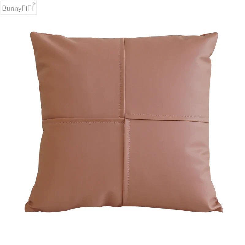 DecorBites™ Ivory Leather Pillow Cover 45x45cm for Home Decoration