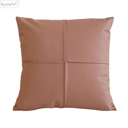 DecorBites™ Ivory Leather Pillow Cover 45x45cm for Home Decoration