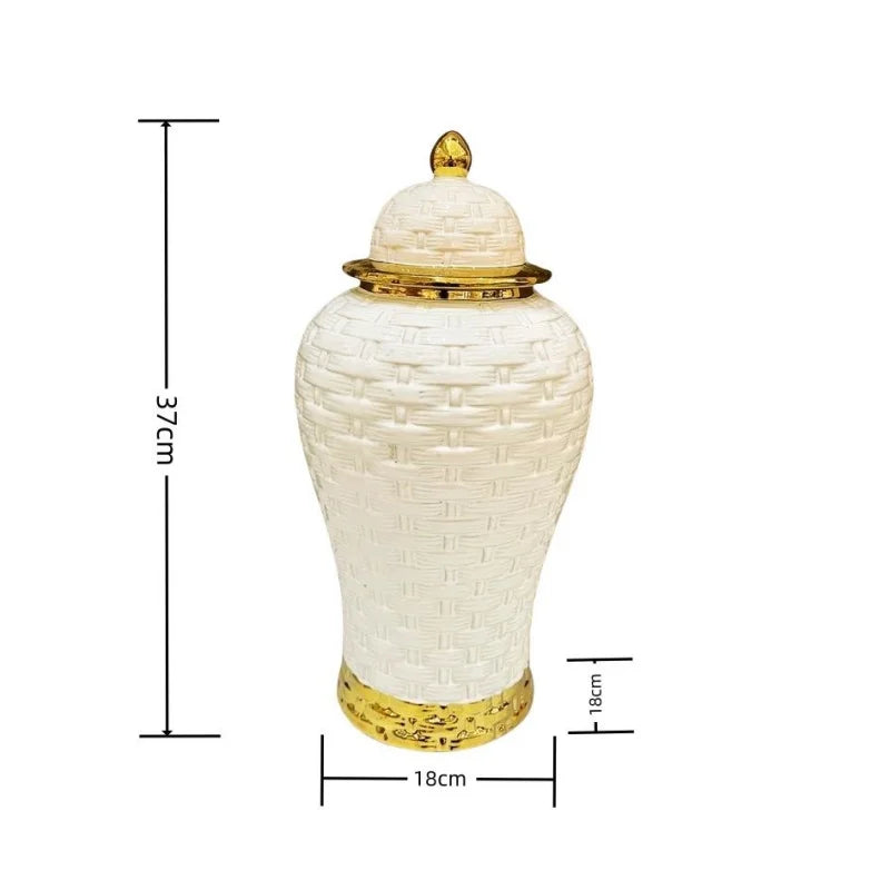 Gold Ceramic Weave Vase