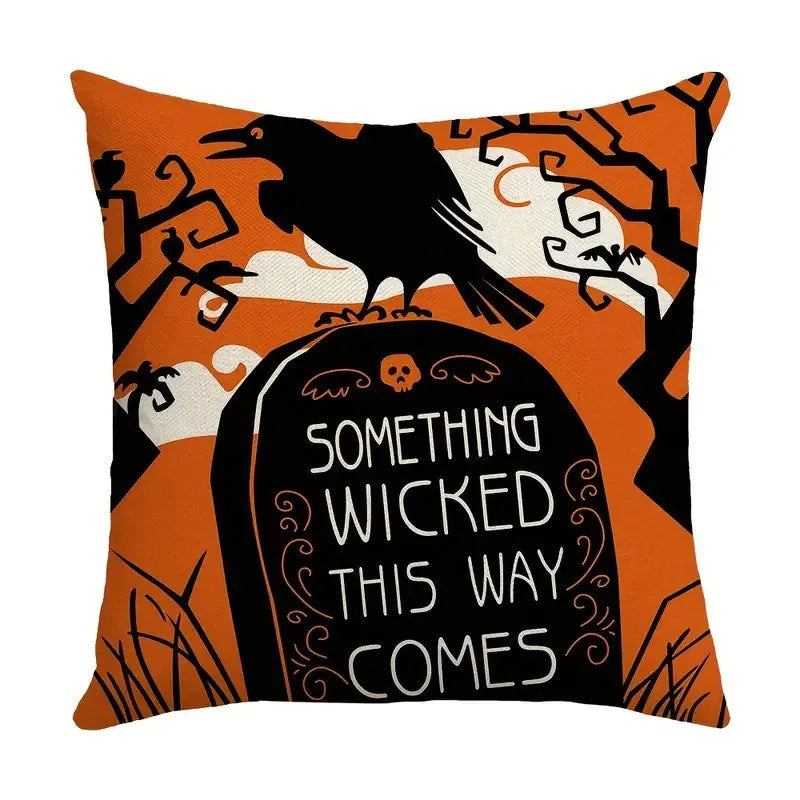 Pumpkin Witch Print Pillowcase