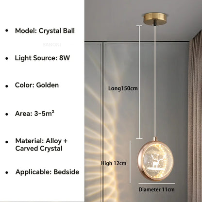 DecorBites™ Crystal Ball Chandelier - Luxury Pendant Light for Bedroom and Living Room