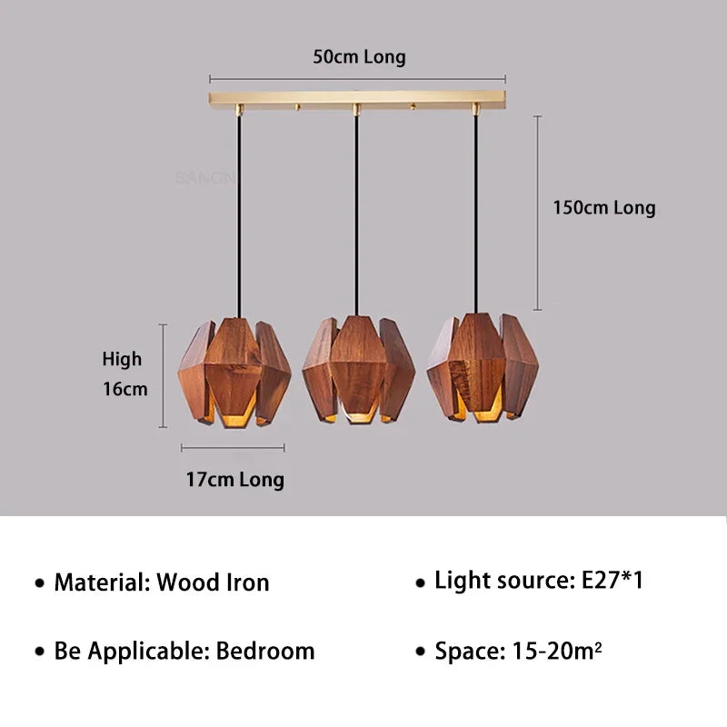 Wooden Japanese Pendant Lamp