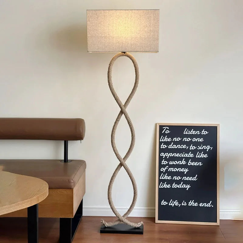 Rattan Fabric Floor Lamp