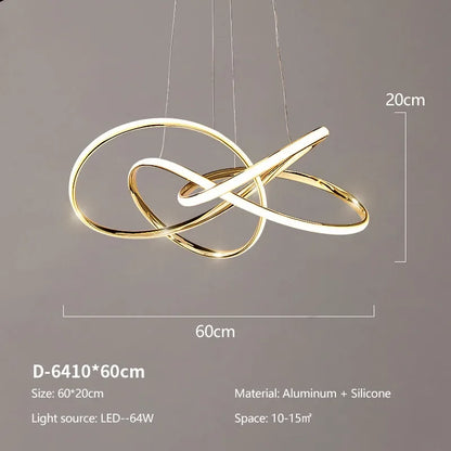 DecorBites™ Geometric LED Ceiling Chandelier Artistic Lines Modern Pendant Light