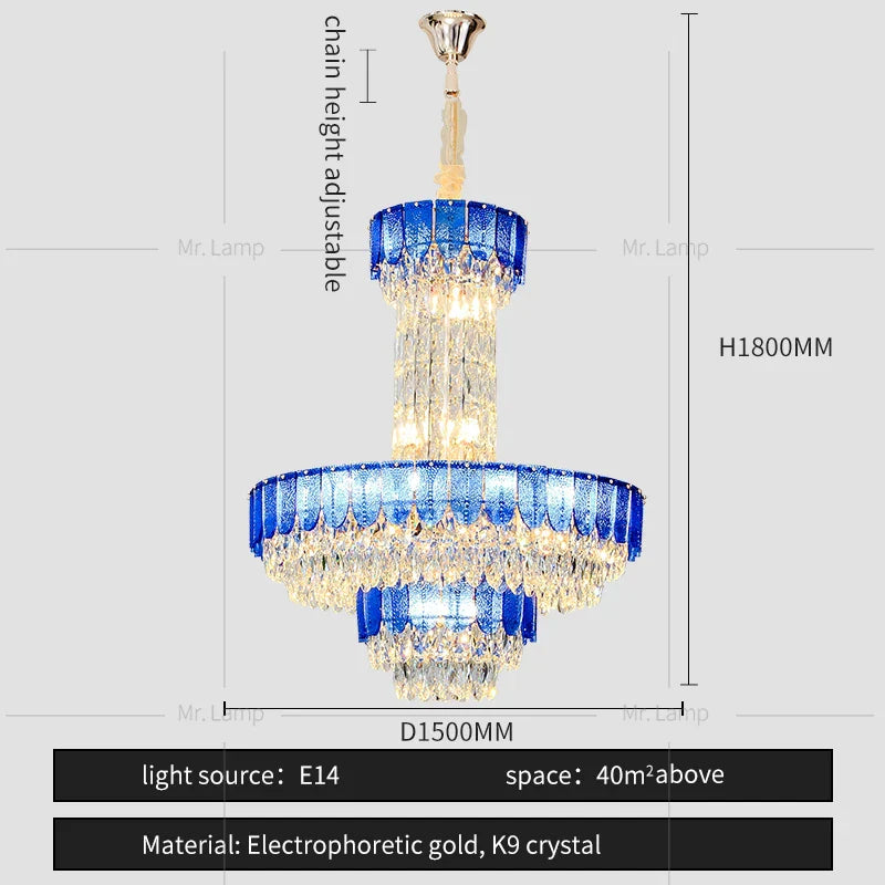 DecorBites™ Crystal Chandelier: Postmodern Multi-layer Luxury for Living Room, Hotel Lobby, and Villa