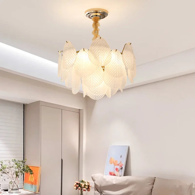 DecorBites™ French Luxury Cream Crystal Living Room Light Modern Simple Net Red