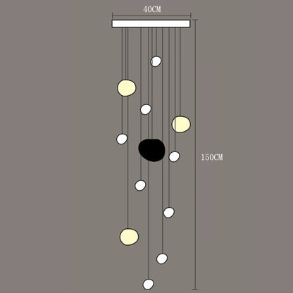 Modern Acrylic Staircase Multi-Light Pendant Chandelier