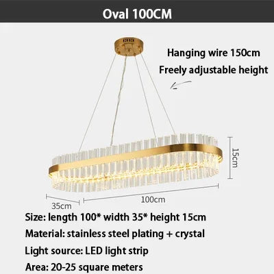 DecorBites™ Crystal LED Ring Chandelier | Modern Pendant Light Fixture