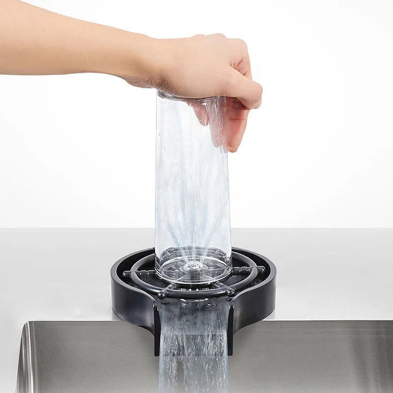 DecorBites™ Glass Rinser Sink Automatic Cup Washer Bar Coffee Tea Pitcher Tool