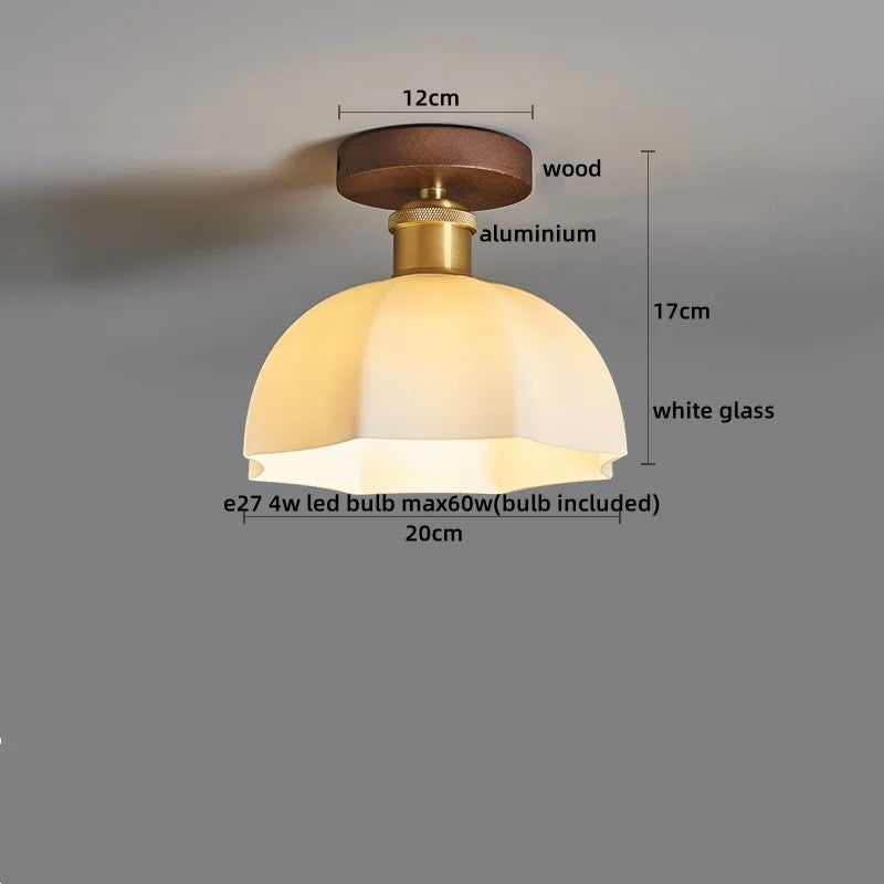 DecorBites™ Copper Wood LED Ceiling Lamp Modern Indoor Lighting Fixtures