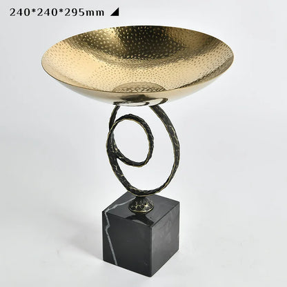 DecorBites™ Gold Metal Fruit Bowl Tray for Modern Luxury Home Decor