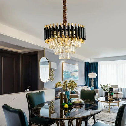DecorBites™ Crystal LED Pendant Chandelier for Modern Living Spaces