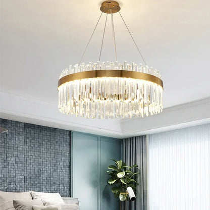 DecorBites™ Crystal Pendant Chandelier Light - Nordic Luxury Gold Ceiling Lighting for Living Room