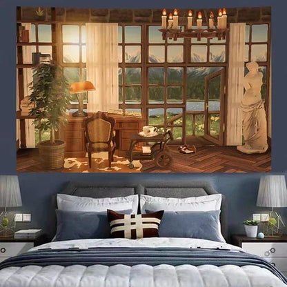 DecorBites™ Cozy Retro Cottage Wall Tapestry for Bedroom Decor Room Dorm Hanging Cloth