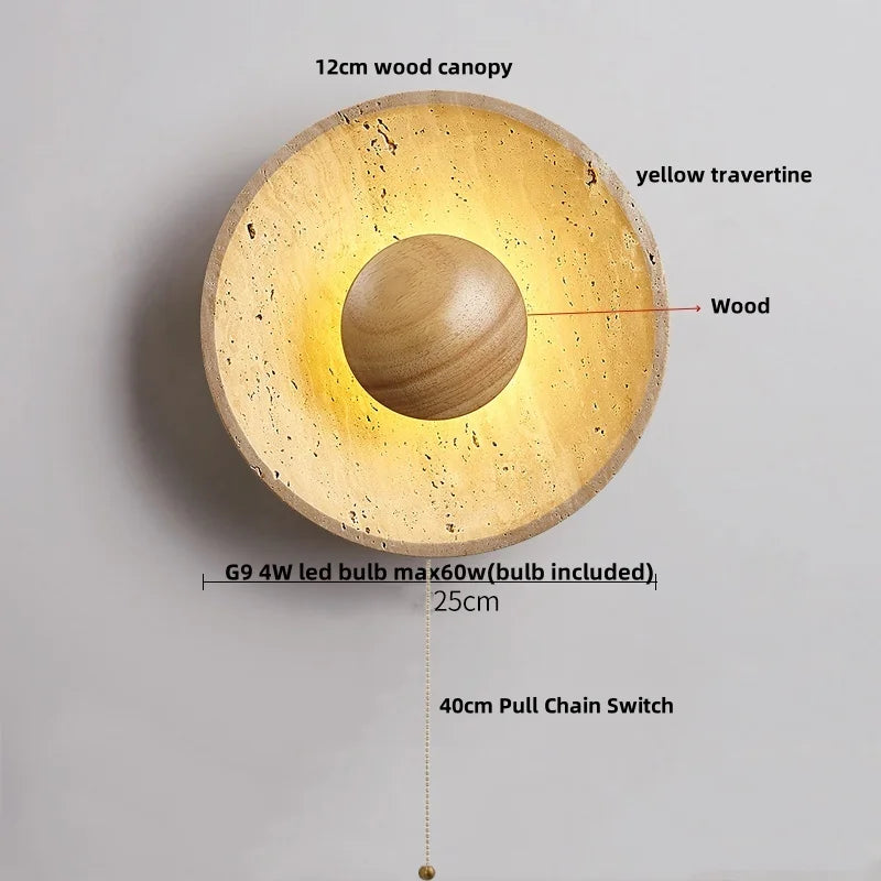 Travertine Glass Wall Light