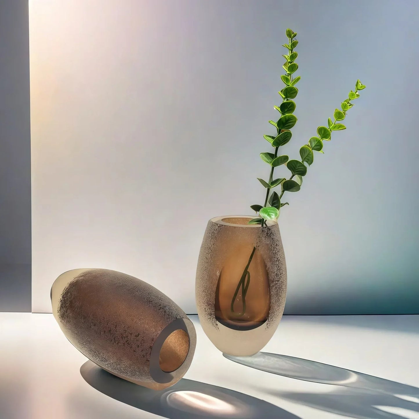 DecorBites™ Frosted Glass Vase for Home Decor and Floral Arrangements