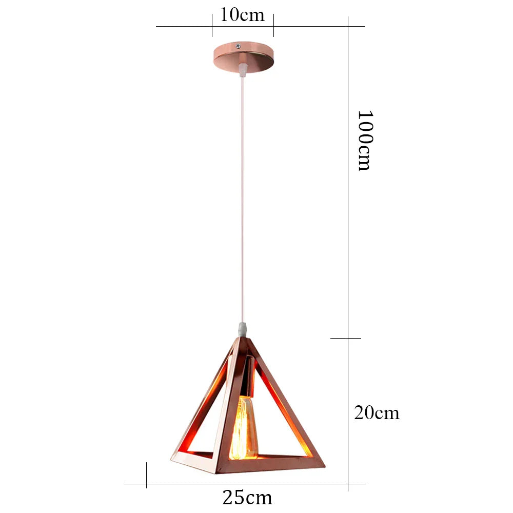 Gold Industrial Pendant Light Adjustable Height