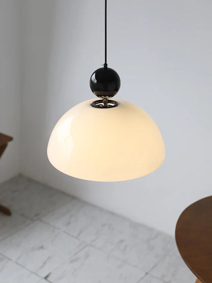 DecorBites™ Cream Glass Retro Pendant Light for Living Room, Bedroom, and Tea Room
