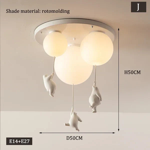 Bear LED Pendant Light Dia30cm Kids Room