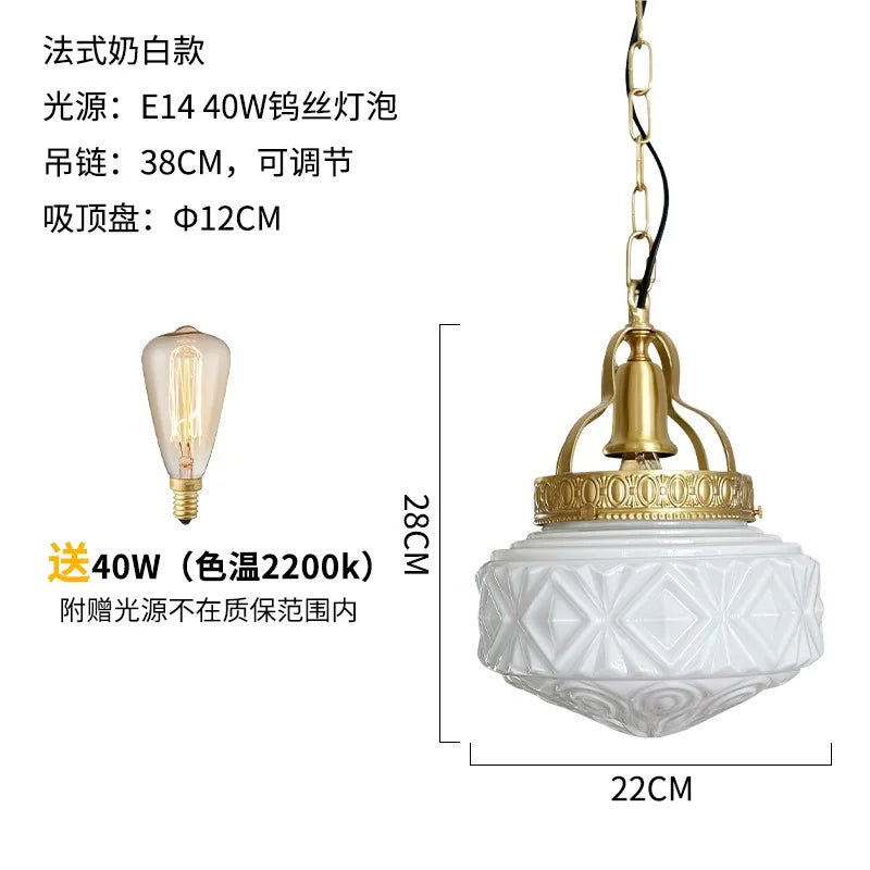 DecorBites™ Gold Lustre Glass Pendant Light LED E14 for Restaurant Bar Bedroom