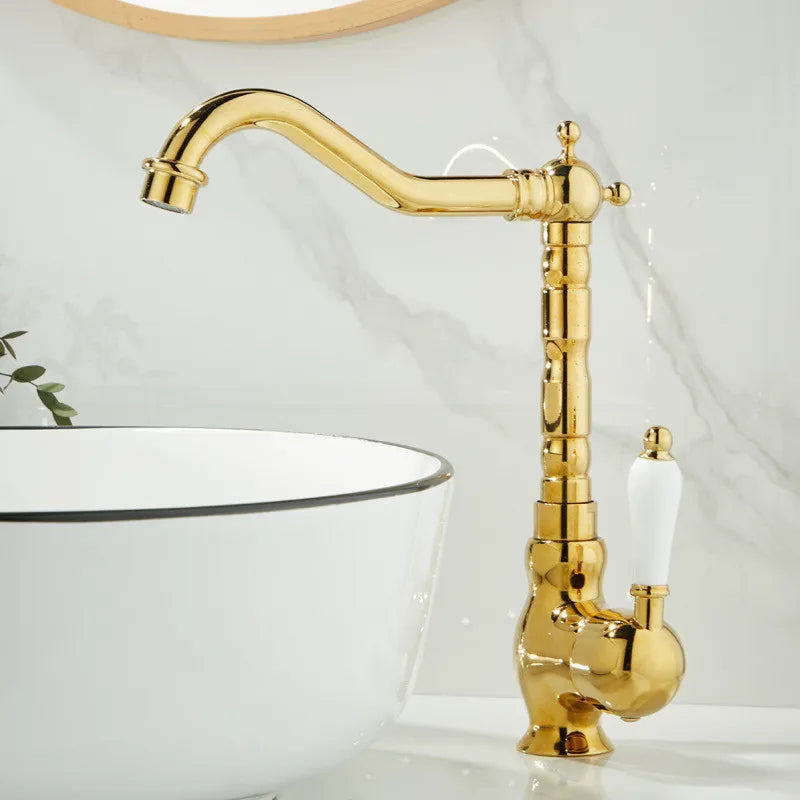Gold Contemporary Sink Faucet