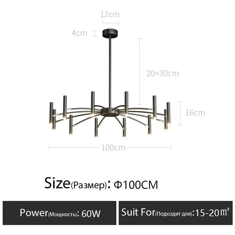 DecorBites™ LED Ceiling Chandelier: Minimalist Nordic Home Lighting for Living Room, Bedroom, Dining Area