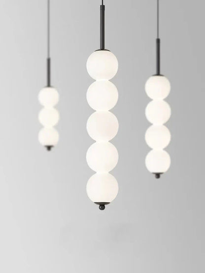 DecorBites™ LED White Pearl Glass Pendant Lights for Kitchen Bar Decor - Bubble Hanging Lamp