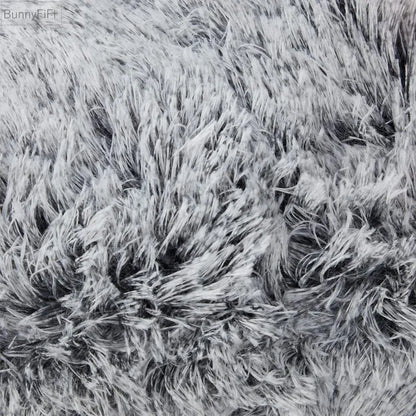 DecorBites™ Cozy Plush Fur Cushion Cover 43x43cm White Grey Sofa Decor Pillowcase