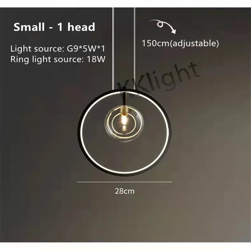 DecorBites™ Glass Bubble Chandelier: Modern Nordic LED Pendant Lighting for Dining Room & Kitchen