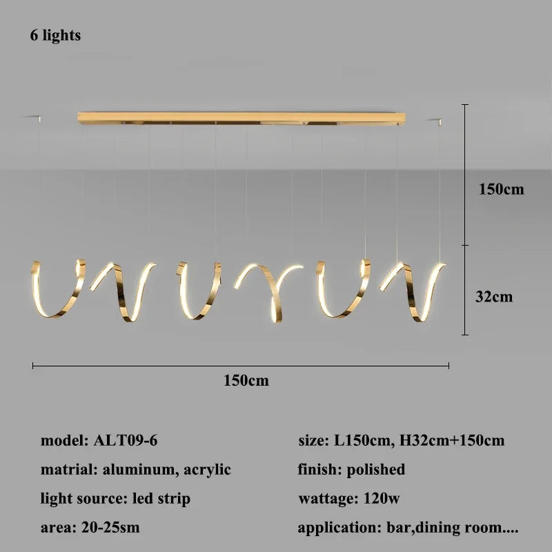 Gold Irregular LED Pendant